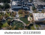 Louis Armstrong park in New Orleans, aerial view for a helicopter, January 2022