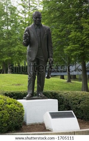 Louis Armstrong statue in Louis Armstrong Park in New Orleans Louisiana USA