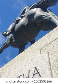 Louis Botha Monument Outside Parliament In Cape Town - Protest, Women's Rights, Enough Is Enough