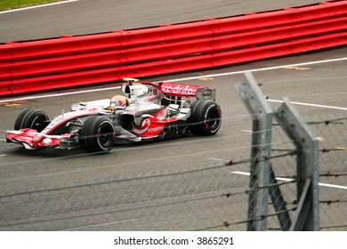 Louis Hamilton Racing At The British Grand Prix, Silverstone, 2007