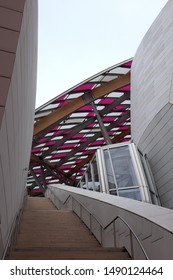 Louis Vuitton Foundation Decorated By Daniel Buren. Paris, France. January 2017.