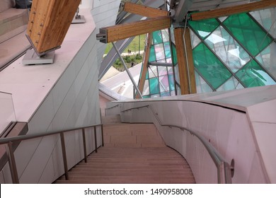 Louis Vuitton Foundation Decorated By Daniel Buren. Paris, France. January 2017.