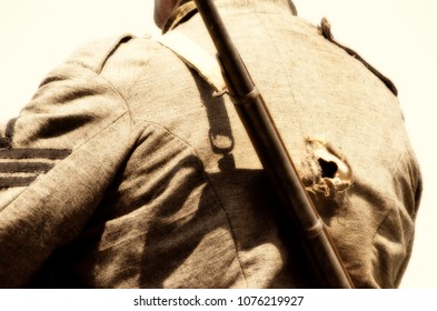 LOUISA, VA – JUNE 9, 2012: Men Re-enact The Civil War Battle Of Trevilian Station In Louisa, Virginia On The Original Site Which Took Place June 11,12, 1864 Between Union And Confederate Cavalry.