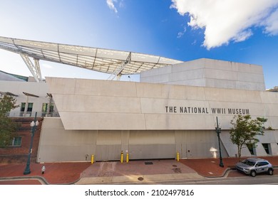 Louisiana, DEC 24 2021 - Sunny View Of The National WWII Museum