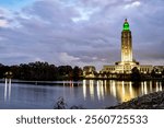 Louisiana State Capitol Building at Sunset during the Christmas S