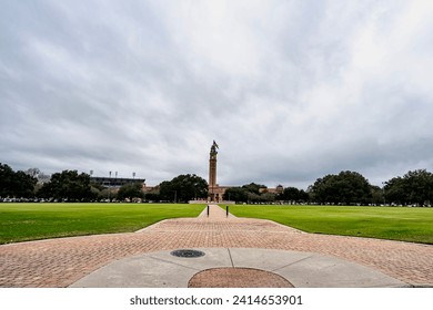 Louisiana State University’s War Memorial Tower with overcast skies before the storm  - Powered by Shutterstock