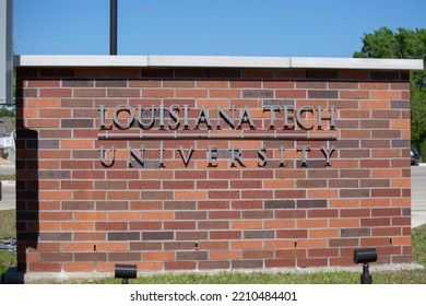 LOUISIANA TECH UNIVERSITY, RUSTON, LOUISIANA, UNITED STATES - April 9, 2017: Red Brick Wall Marking The Louisiana Tech University Ruston Campus.