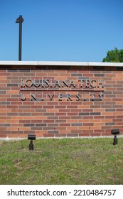 LOUISIANA TECH UNIVERSITY, RUSTON, LOUISIANA, UNITED STATES - April 9, 2017: Red Brick Wall Marking The Louisiana Tech University Ruston Campus.