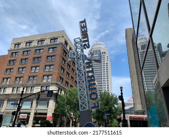 Louisville, Kentucky - July 5, 2022: Fourth Street Sign