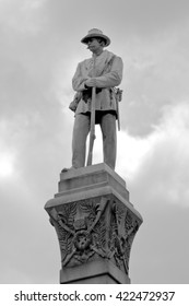 Louisville, Kentucky - May 15, 2016: Confederate Soldier Atop Ornate Confederate Memorial Recently Proposed For Removal By Mayor Greg Fischer In Response To Concerns About Racism.