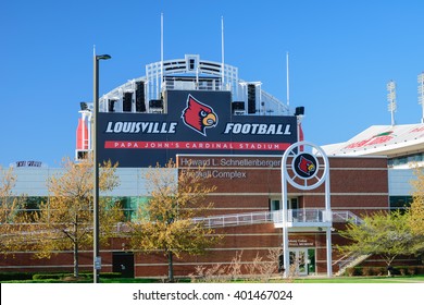 Louisville, Kentucky, USA - April 3, 2016. Papa John's Cardinal Stadium Home Of Louisville Cardinal Football