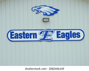 Louisville, Kentucky USA - August 2021: Signage Of High School Mascot