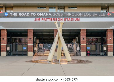 LOUISVILLE, KENTUCKY, USA - JUNE 12,2016: Jim Patterson Stadium In Louisville, Kentucky Is The Home Field Of The University Of Louisville Cardinals Baseball Team.