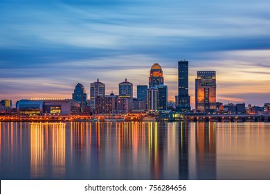 Louisville, Kentucky, USA skyline on the river.
