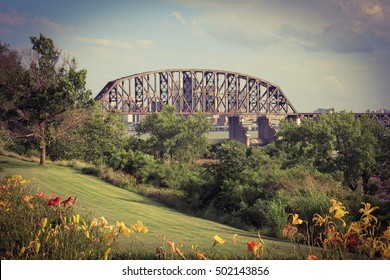 Louisville, KY Bridge Seen From Indiana