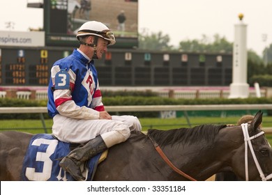 LOUISVILLE, KY - JUNE 14: Jockey Calvin Borel Heads To The Winner's Circle Aboard 