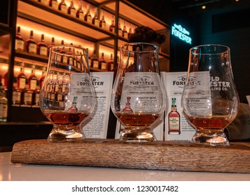 Louisville, KY / USA - 11/11/2018: A Bourbon Flight At The Old Forester Distillery