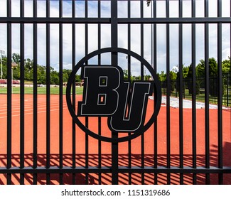 LOUISVILLE, KY, USA - JULY 22, 2018: In 2007, The Owsley B. Frazier Stadium On The Campus Of Bellarmine University. This Stadium Is Used For Soccer, Field Hockey, Lacrosse, And Track & Field.