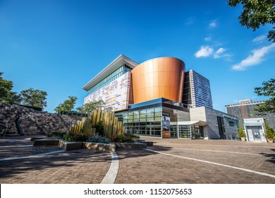 LOUISVILLE, KY, USA - JULY 23, 2018: The Muhammad Ali Center Is A Non-profit Museum And Cultural Center Dedicated To Boxer, Muhammad Ali.