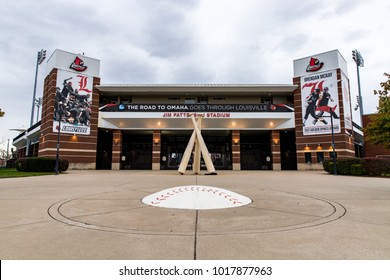 LOUISVILLE, KY, USA - October 25, 2017: The Jim Patterson Stadium Is The Home Field For The Louisville Cardinals Baseball Team.