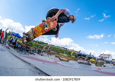 LOULE, PORTUGAL - APRIL 29, 2018: Bruno Senra during the 1st Stage DC Skate Challenge by Moche.