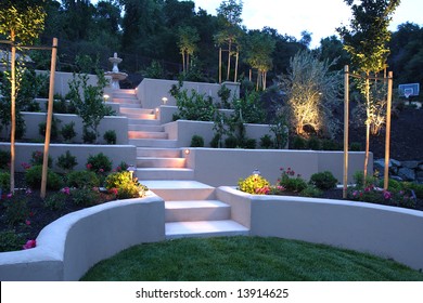 A Lounge Area In A New Luxury Backyard