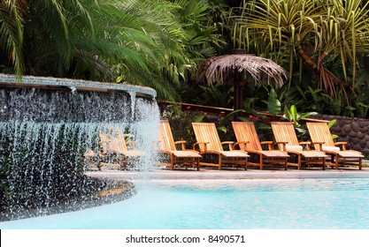 Lounge Chairs Await Guests At A Swanky Five Star Resort