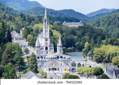 Lourdes, a French city in which the Madonna is the sanctuary of Lourdes - Shutterstock ID 704152345