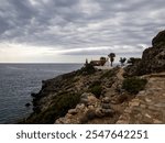 Loutro, Greece - September 18 2024: Church of Sotiros Christou at Loutro. Loutro is the small village of the remoute and mountainous region of west Crete, Greece.