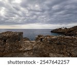 Loutro, Greece - September 18 2024: Sea of Libya seen from Loutro. Loutro is the small village of the remoute and mountainous region of west Crete, Greece.