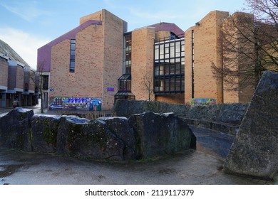 LOUVAIN-LA-NEUVE, BELGIUM -7 JAN 2022- Exterior View Of Universite Catholique De Louvain (UCL, Catholic University Of Louvain), The Largest French Speaking University In Belgium In Louvain-la-Neuve.