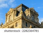 The Louvre , in Europe, in France, in Ile de France, in Paris, in summer, on a sunny day.