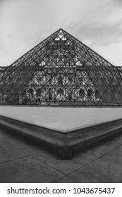 The Louvre Museum Glass Pyramid Entrance, Paris. France 2017.