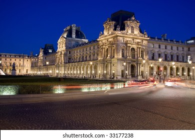 Louvre Museum At Night