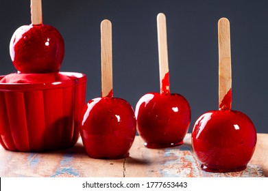 Love Apple. Red Caramel Covered Apple Dessert