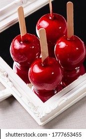 Love Apple. Red Caramel Covered Apple Dessert