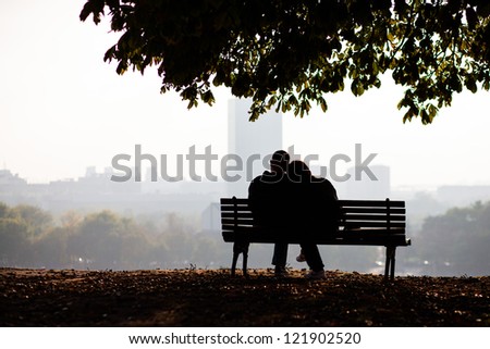 love couple on bench