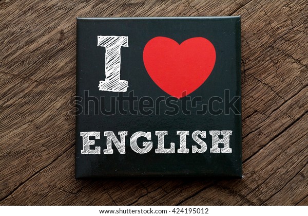 Love English Written On Black Note Stock Photo Edit Now 424195012