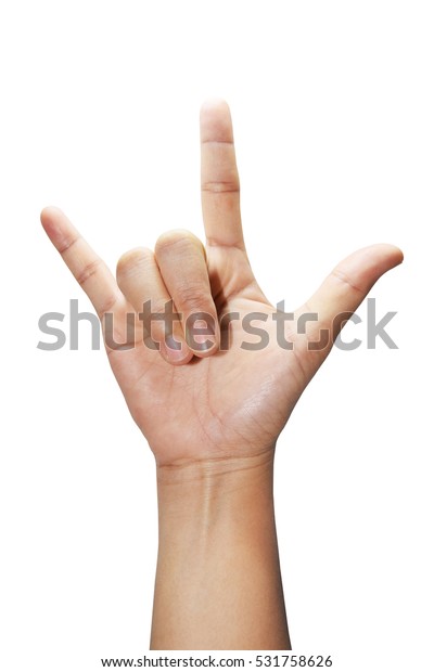 Love Hand Sign On White Background Stock Photo (Edit Now) 531758626