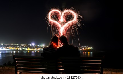 Love Heart - Light Painting At Beach