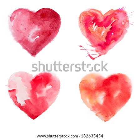 Love heart paint watercolour