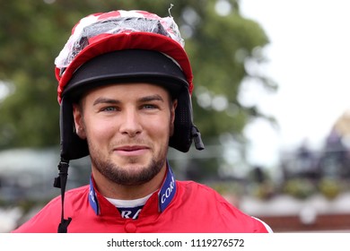 Love Island Celebrity Chris Hughes Taking Part In The 2018 Running Of The Macmillan Charity Race : The Knavesmire, York Racecourse, Nth Yorkshire, UK : 16 June 2018 : Pic Mick Atkins