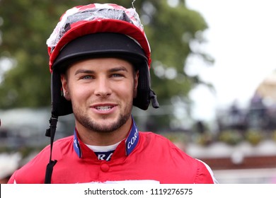 Love Island Celebrity Chris Hughes Taking Part In The 2018 Running Of The Macmillan Charity Race : The Knavesmire, York Racecourse, Nth Yorkshire, UK : 16 June 2018 : Pic Mick Atkins