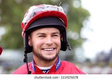 Love Island Celebrity Chris Hughes Taking Part In The 2018 Running Of The Macmillan Charity Race : The Knavesmire, York Racecourse, Nth Yorkshire, UK : 16 June 2018 : Pic Mick Atkins