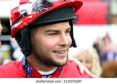 Love Island Celebrity Chris Hughes Taking Part In The 2018 Running Of The Macmillan Charity Race : The Knavesmire, York Racecourse, Nth Yorkshire, UK : 16 June 2018 : Pic Mick Atkins