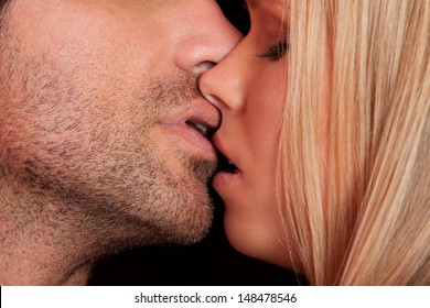 Love Kiss Of Young Sexy Heterosexual Sensual Couple