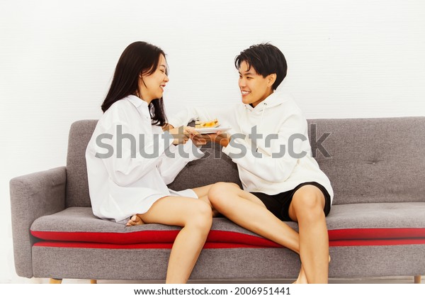 Lesbian Action On Couch