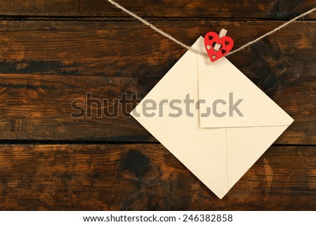 Similar – Image, Stock Photo Old paper envelopes over wood texture