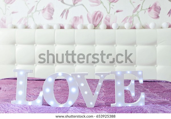 Love Letters Light Bulbs White Cotton Stock Photo Edit Now