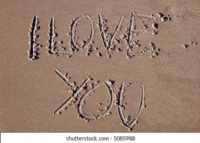 3,272 Sand Beach Wording I Love You On Sand Images, Stock Photos 